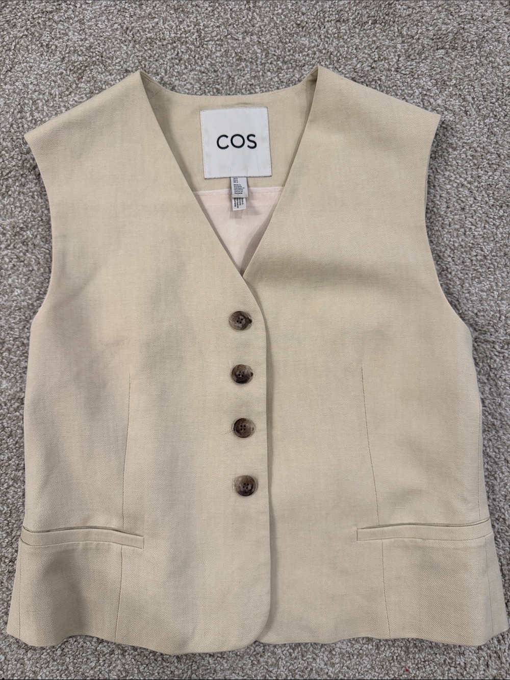 COS Beige Button-Front Vest